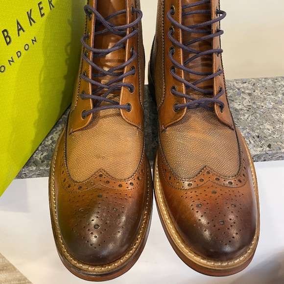👞 TED BAKER “SEALLS 3” Men’s Leather Boots 👞 size: UK 9 / US 10 D - Picture 4 of 7